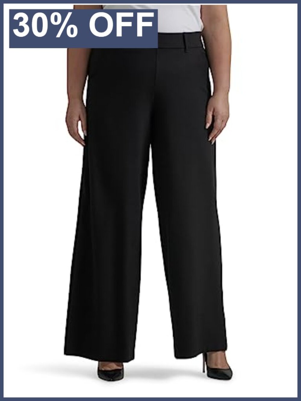 Women's Wide Leg Pull On Dress Pants Regular Fit Flat Front